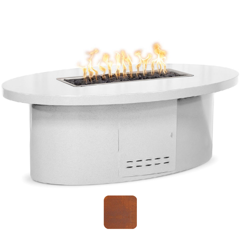 TOP Fires by The Outdoor Plus Vallejo Oval Corten Steel Gas Fire Table