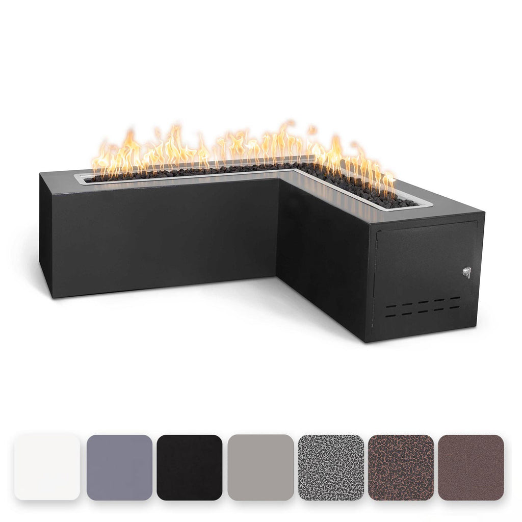 TOP Fires by The Outdoor Plus Whitney 48x24-Inch L-Shaped Powder Coated Steel Gas Fire Pit