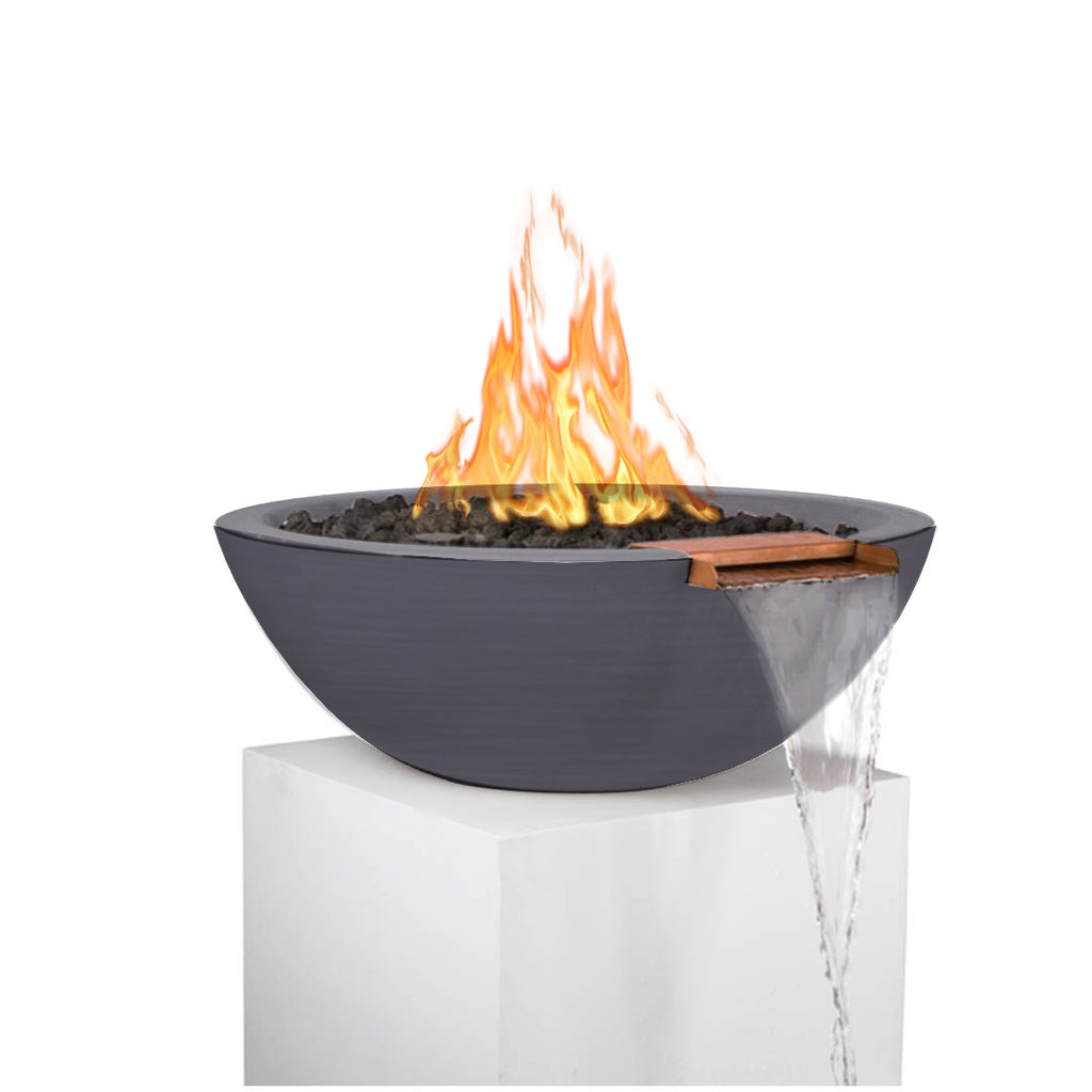 TOP Fires by The Outdoor Plus Sedona Round Concrete Gas Fire and Water Bowl