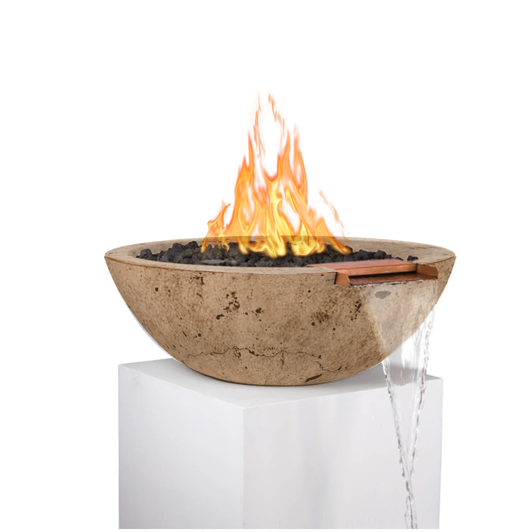 TOP Fires by The Outdoor Plus Sedona Round Concrete Gas Fire and Water Bowl