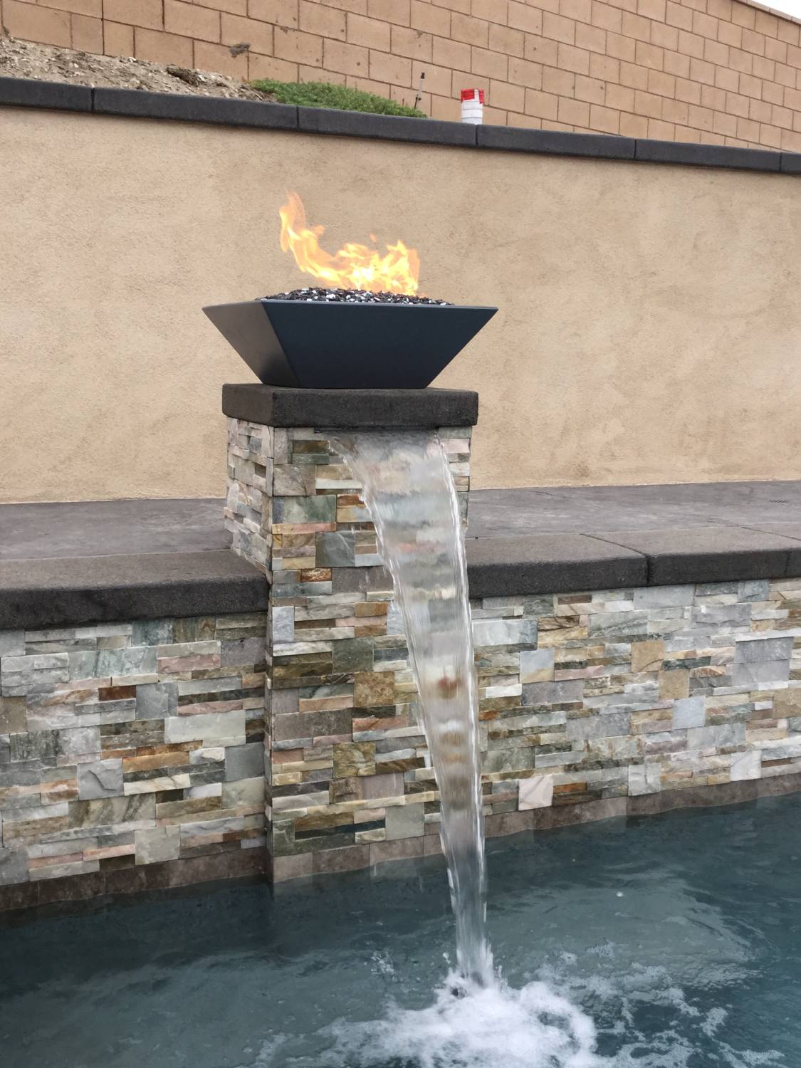 TOP Fires by The Outdoor Plus Maya Square Concrete Gas Fire Bowl