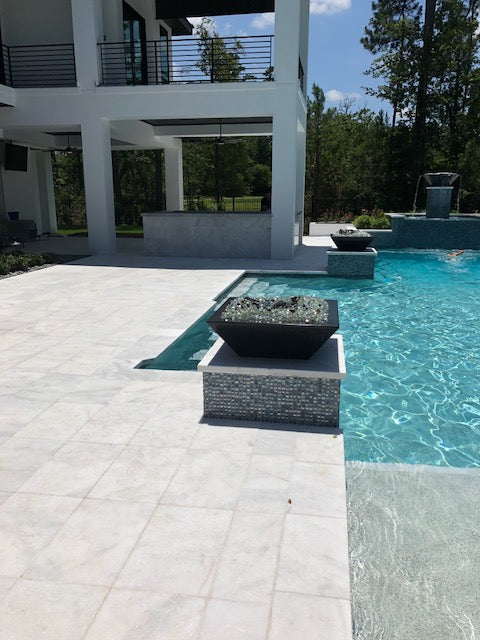 TOP Fires by The Outdoor Plus Maya Square Concrete Gas Fire Bowl