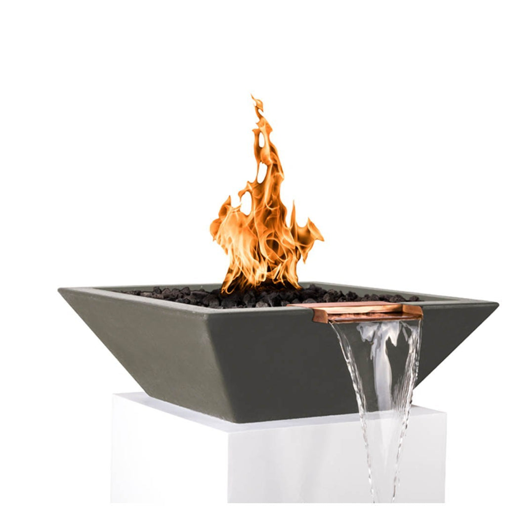 TOP Fires by The Outdoor Plus Maya Square Concrete Gas Fire and Water Bowl