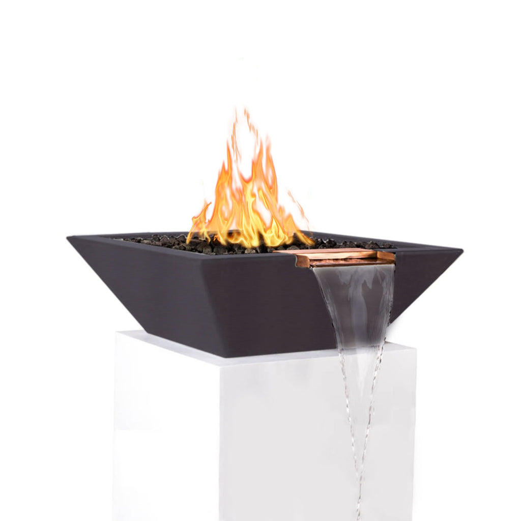 TOP Fires by The Outdoor Plus Maya Square Concrete Gas Fire and Water Bowl
