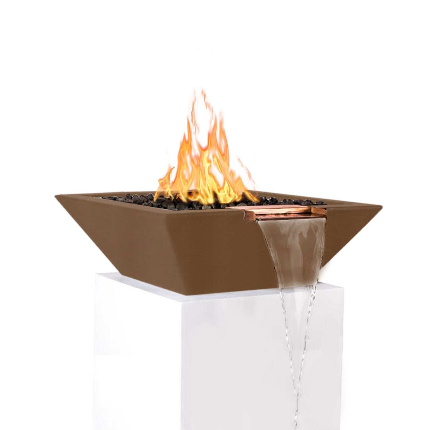 TOP Fires by The Outdoor Plus Maya Square Concrete Gas Fire and Water Bowl