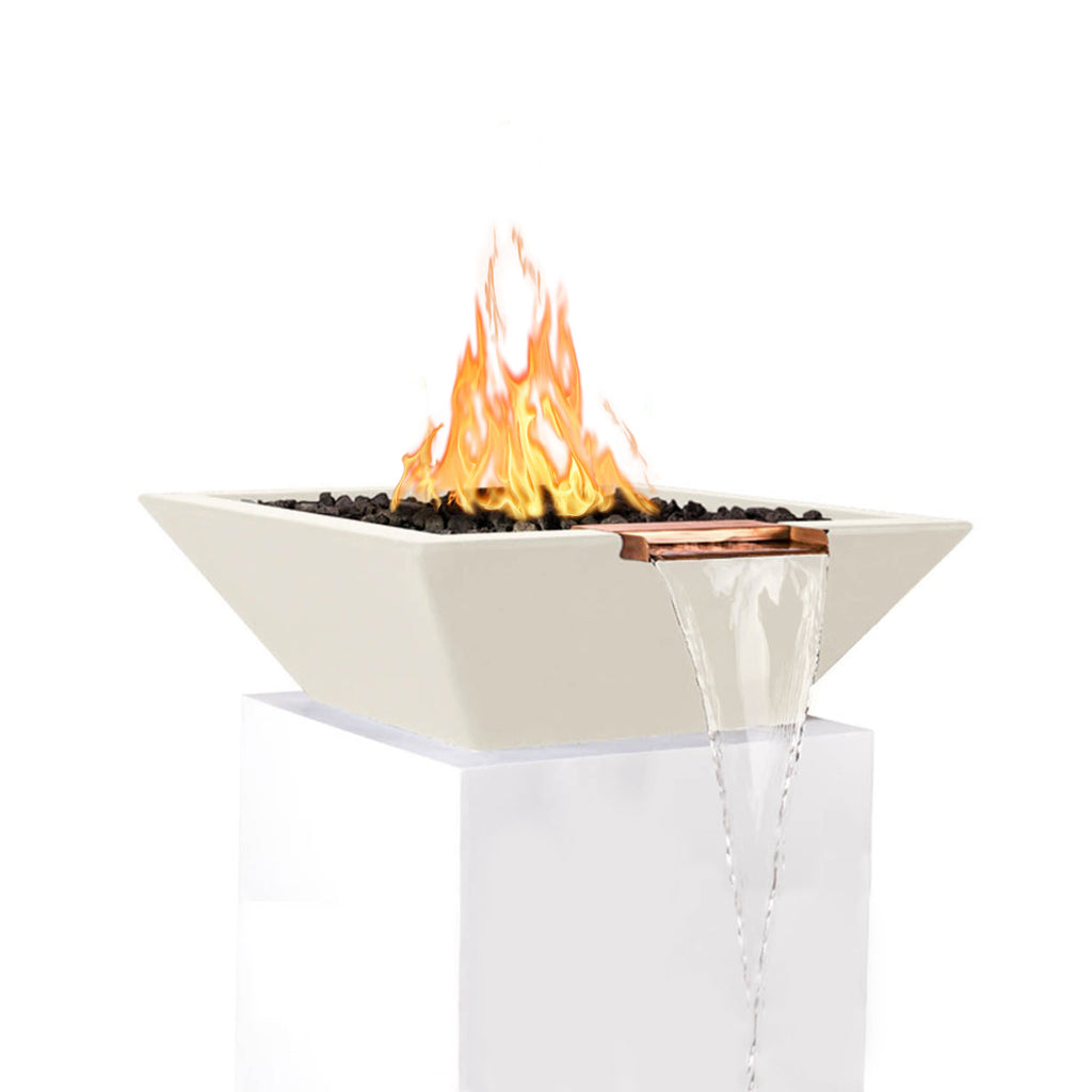 TOP Fires by The Outdoor Plus Maya Square Concrete Gas Fire and Water Bowl