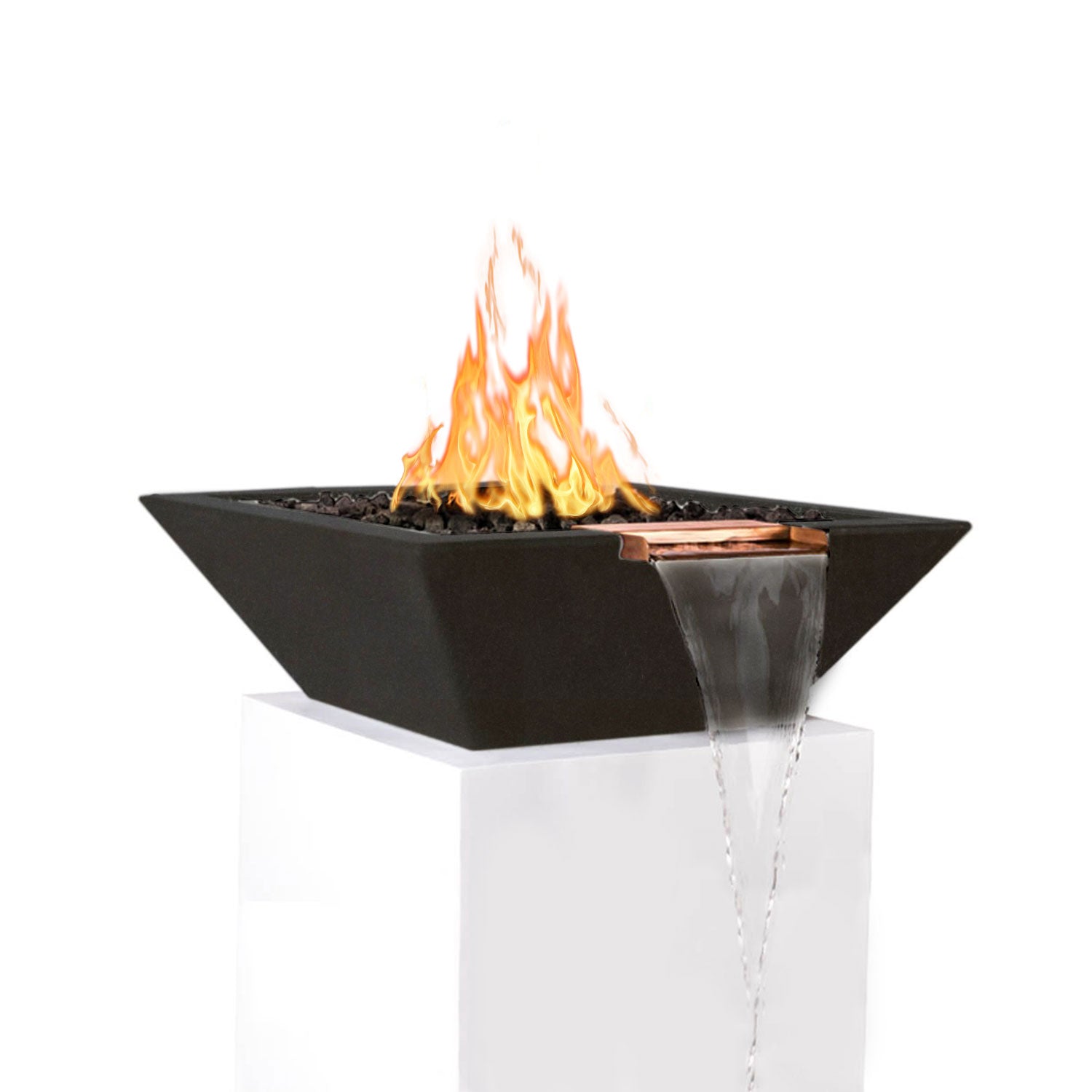 TOP Fires by The Outdoor Plus Maya Square Concrete Gas Fire and Water Bowl