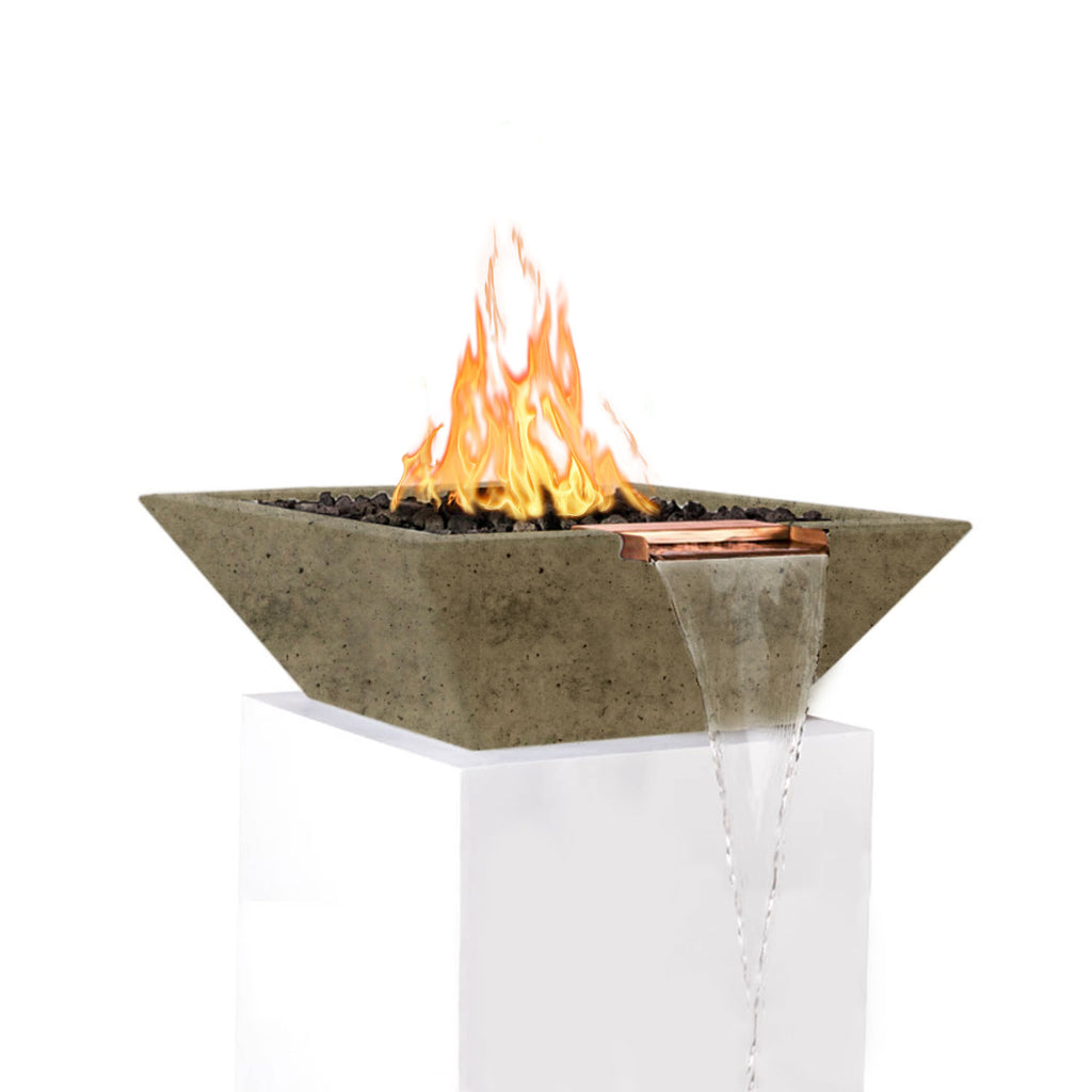 TOP Fires by The Outdoor Plus Maya Square Concrete Gas Fire and Water Bowl