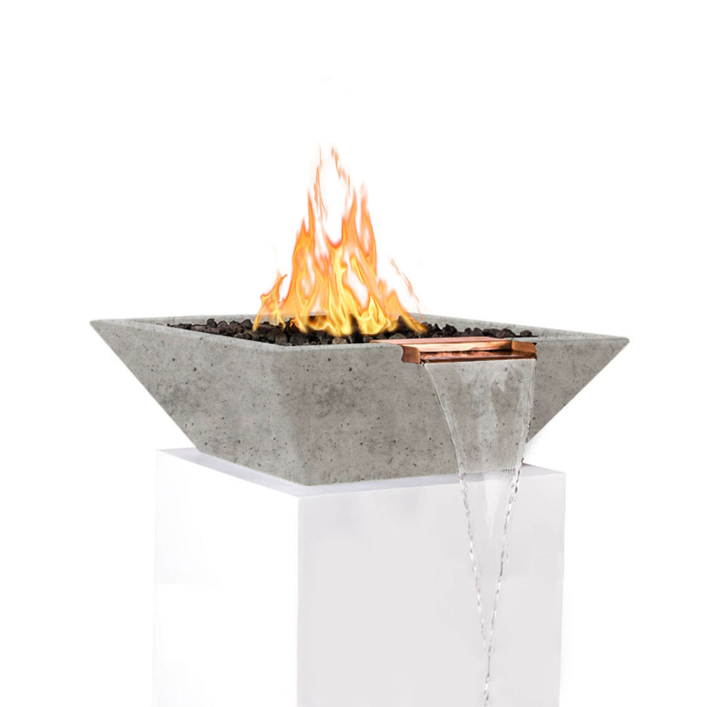 TOP Fires by The Outdoor Plus Maya Square Concrete Gas Fire and Water Bowl