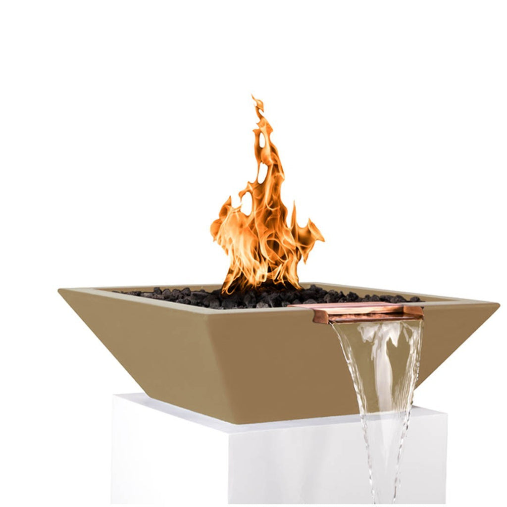 TOP Fires by The Outdoor Plus Maya Square Concrete Gas Fire and Water Bowl