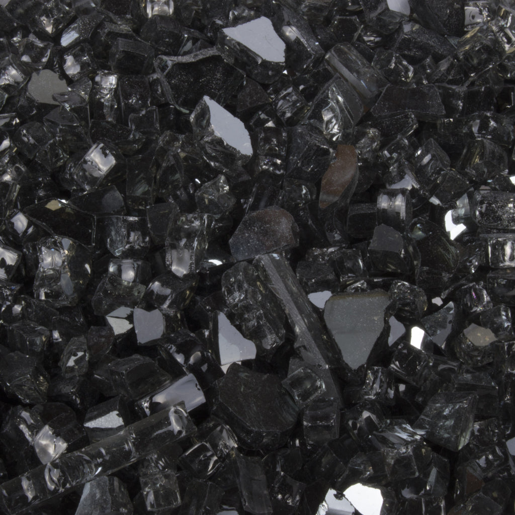 The Outdoor Plus 1/4" Black Reflective Fire Glass, 25-Pounds