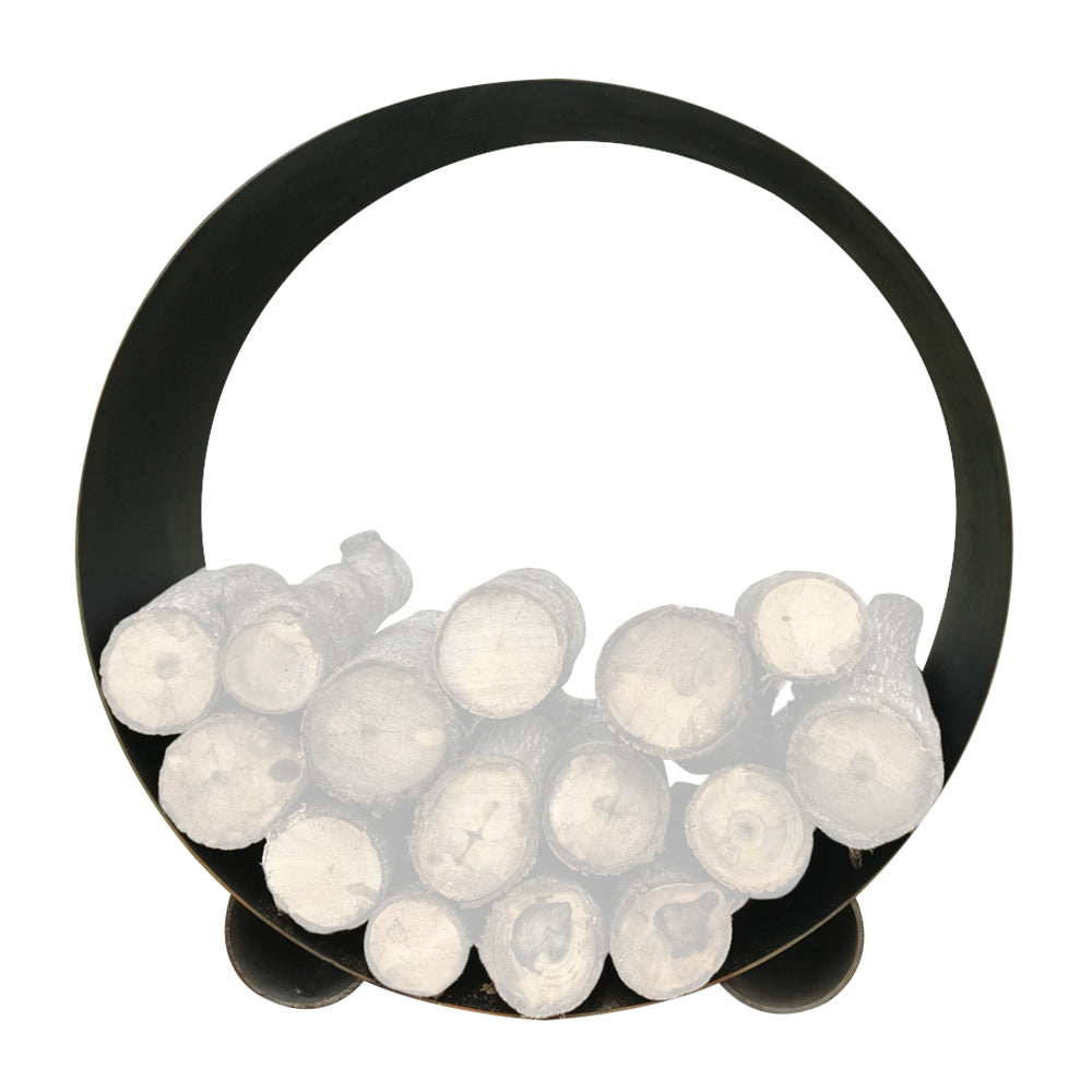 Fire Pit Art The Orbit Round Steel Log Rack