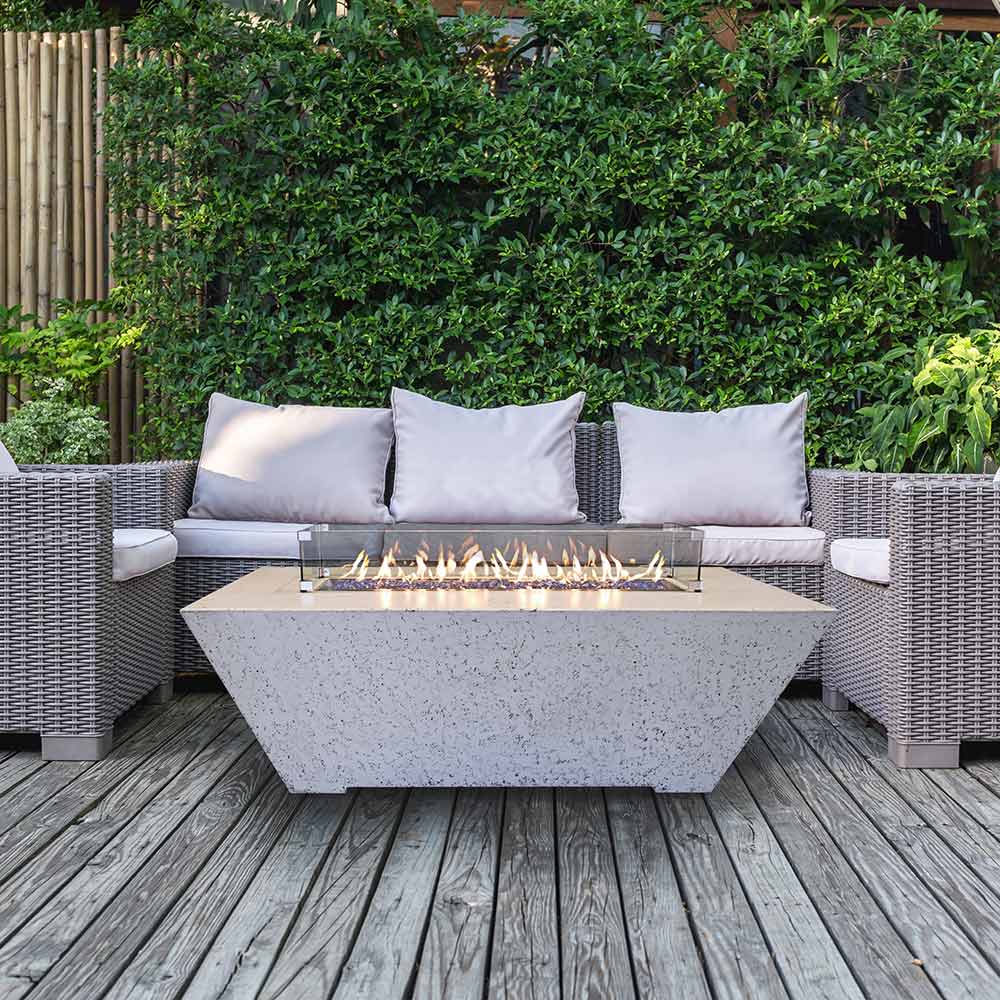 Grand Canyon ORECFT-603024 Olympus Extra Tall 60x30-Inch Rectangular Concrete Propane Fire Pit