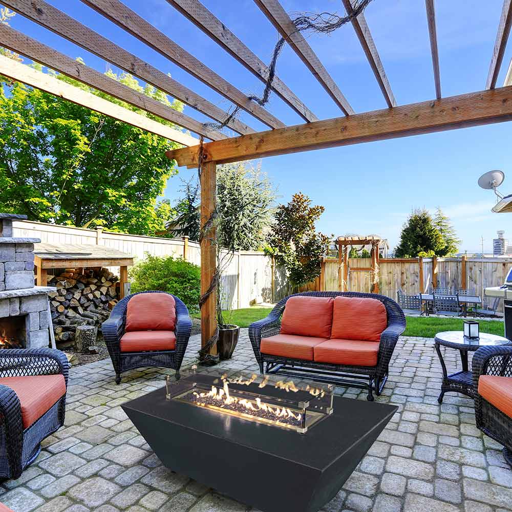 Grand Canyon ORECFT-723024 Olympus Extra Tall 72x30-Inch Rectangular Concrete Propane Fire Pit