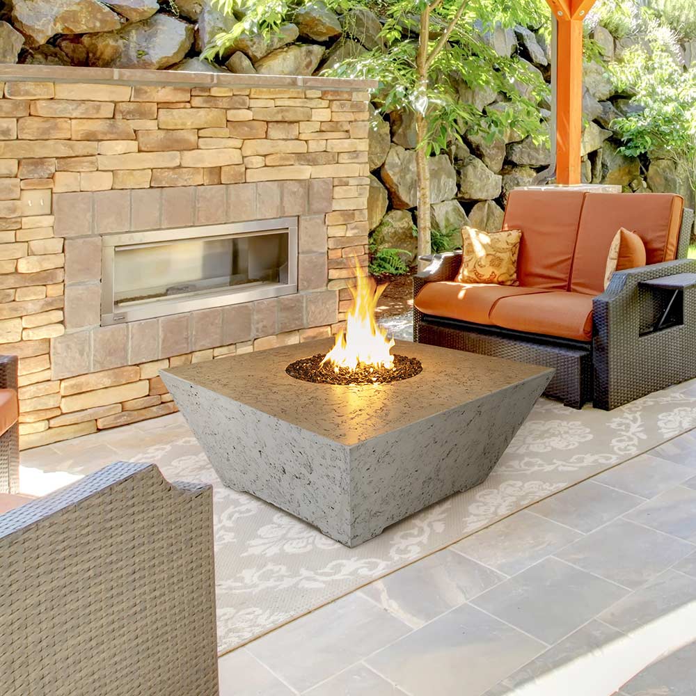 Grand Canyon OSQRFT-484818 Olympus 48x48-Inch Square Concrete Gas Fire Pit