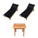 Royal Teak Collection P148 3-Piece Teak Patio Conversation Set with Sling Sundaze Loungers & 20-Inch Square Side Table
