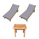Royal Teak Collection P148 3-Piece Teak Patio Conversation Set with Sling Sundaze Loungers & 20-Inch Square Side Table