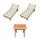 Royal Teak Collection P148 3-Piece Teak Patio Conversation Set with Sling Sundaze Loungers & 20-Inch Square Side Table