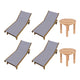 Royal Teak Collection P145 6-Piece Teak Patio Conversation Set with Sling Sundaze Loungers & 20-Inch Round Side Tables