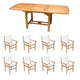 Royal Teak Collection P22 9-Piece Teak Patio Dining Set with 96/120x44-Inch Rectangular Expansion Table & Captiva Sling Stacking Chairs