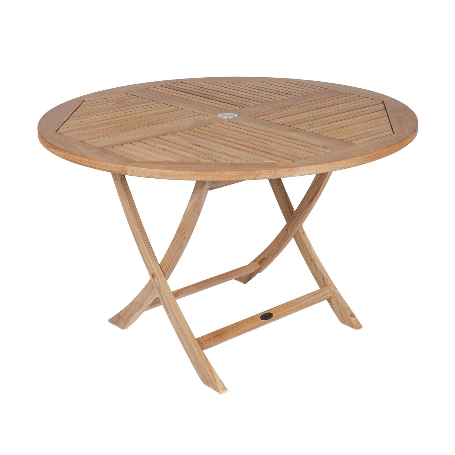 Royal Teak Collection P47 5-Piece Teak Patio Dining Set with 47-Inch Sailor Round Folding Table & Florida Sling Reclining Chairs