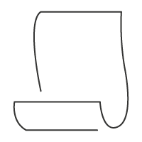 Outline of a piece of paper on a white background