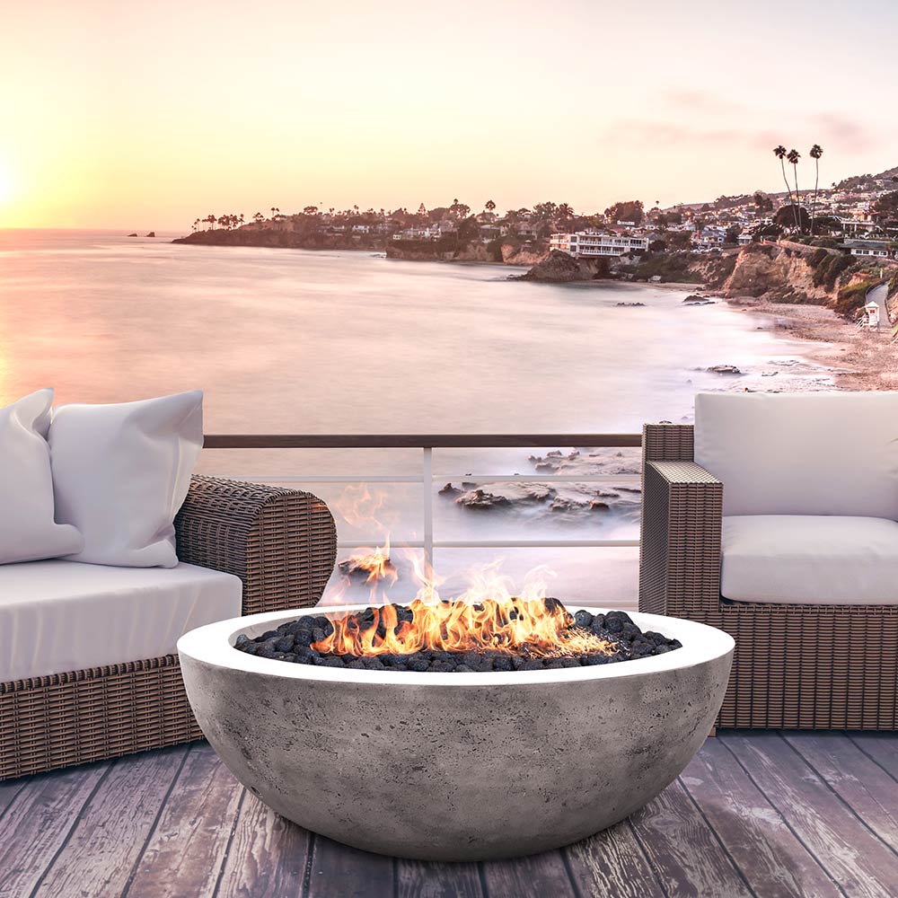 Prism Hardscapes PH-404 Moderno 4 Concrete Gas Fire Pit, 48-Inch