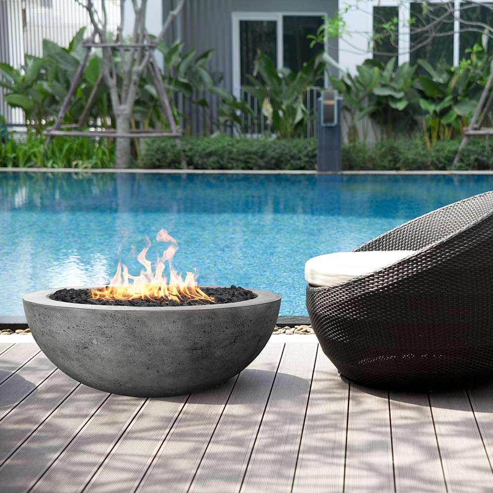 Prism Hardscapes PH-404 Moderno 4 Concrete Gas Fire Pit, 48-Inch