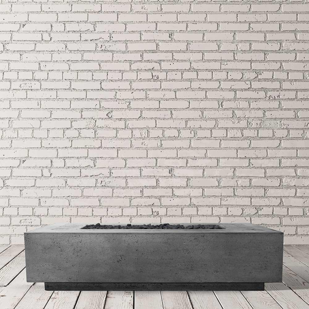 Prism Hardscapes Tavola 66 Slim Concrete Gas Fire Pit, 66x30-Inch