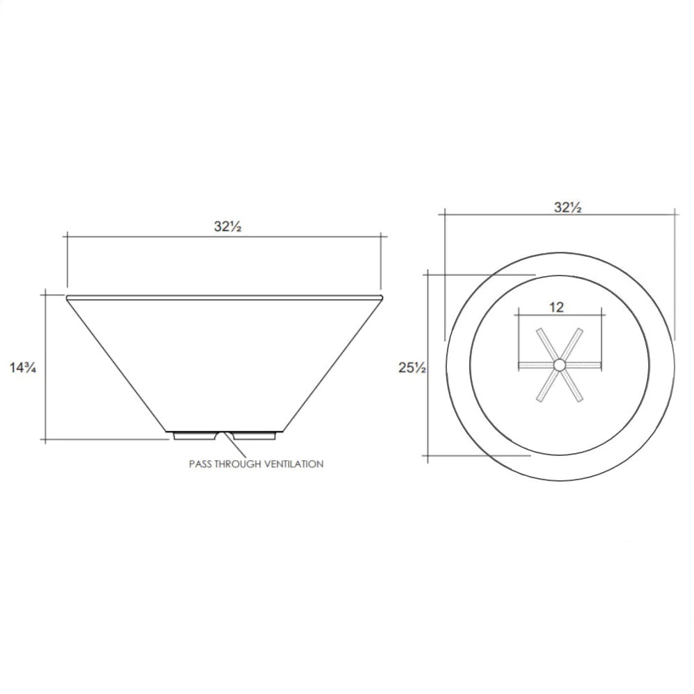 Prism Hardscapes Verona Concrete Gas Fire Bowl, 32.5-Inch