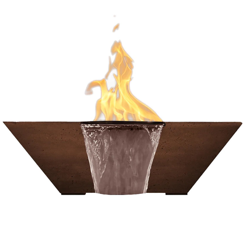 Prism Hardscapes Lombard Concrete Gas Fire and Water Bowl, 29x29-Inch