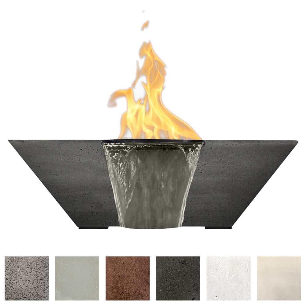 Prism Hardscapes Lombard Concrete Gas Fire and Water Bowl, 29x29-Inch