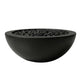 Concrete gas fire bowl with pebble burner, dark charcoal finish