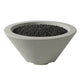 Prism Hardscapes Verona concrete gas fire bowl in light gray with black fire media