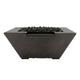 Lombard tall concrete gas fire and water pit, dark gray with black burner rocks