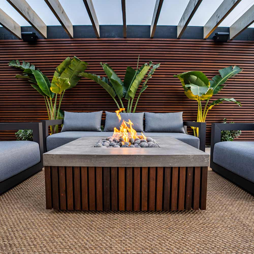 Prism Hardscapes Manchester Concrete Gas Fire Pit, 42-Inch