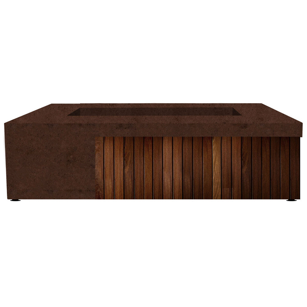 Prism Hardscapes Fairmont Concrete Gas Fire Pit, 72.75x35.75-Inch