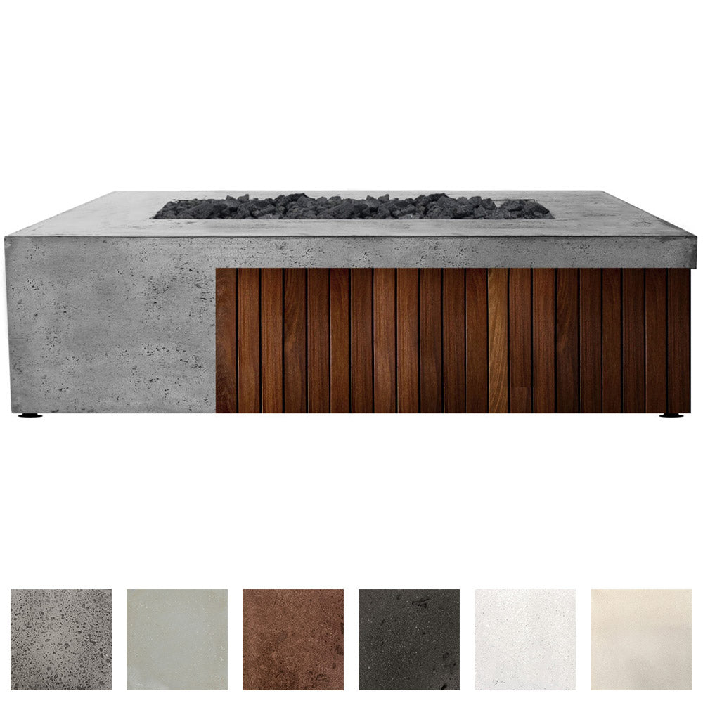 Prism Hardscapes Fairmont Concrete Gas Fire Pit, 72.75x35.75-Inch