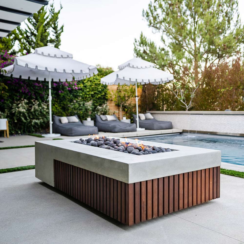 Prism Hardscapes Fairmont Concrete Gas Fire Pit, 72.75x35.75-Inch