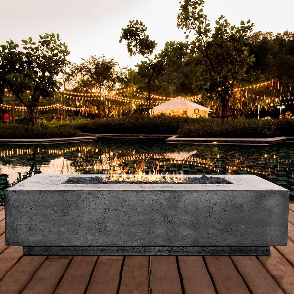 Prism Hardscapes Largo Concrete Gas Fire Pit, 72x72-Inch