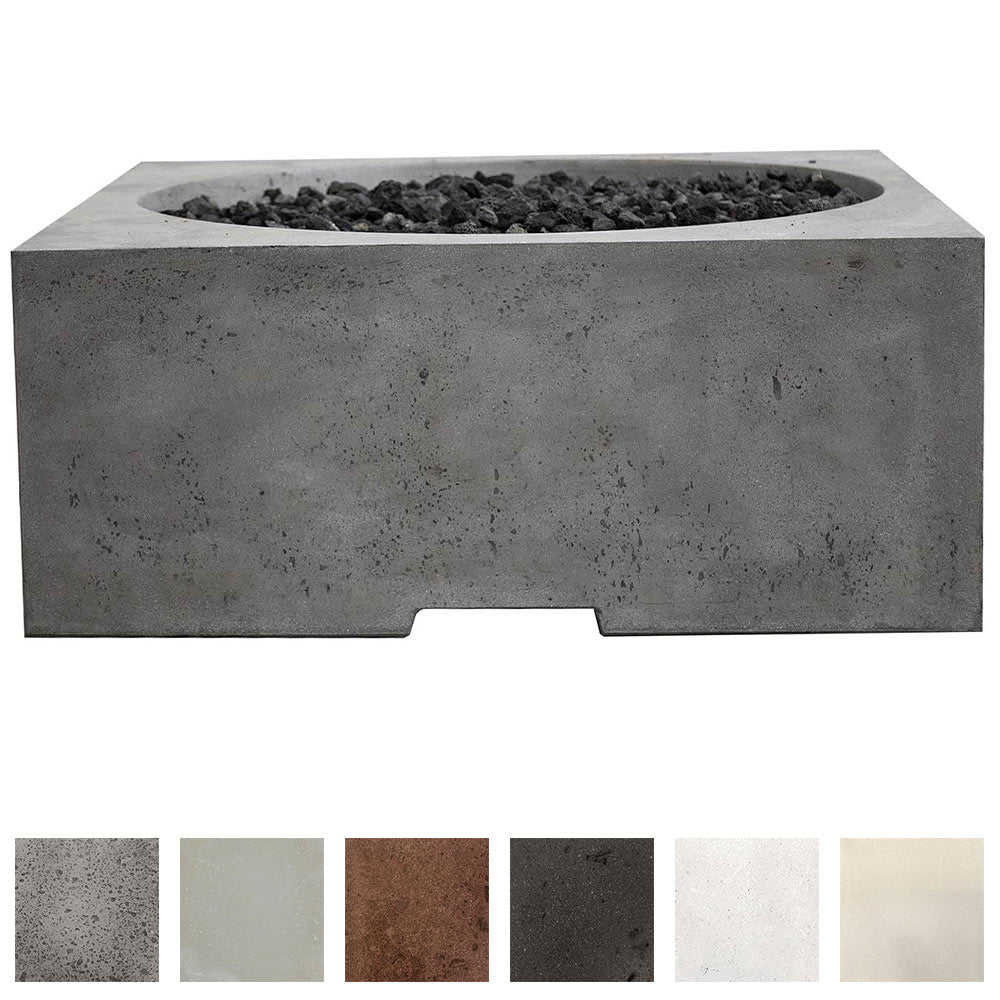 Prism Hardscapes Piazza Concrete Gas Fire Pit, 39x39-Inch