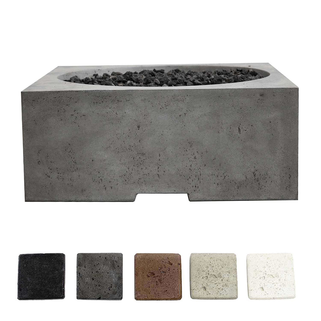 Prism Hardscapes Piazza Concrete Gas Fire Pit, 39x39-Inch