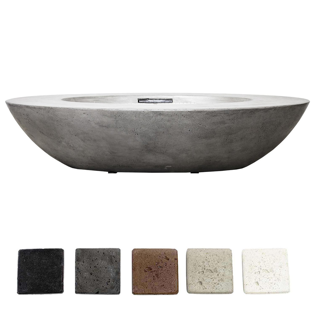 Prism Hardscapes Ovale Concrete Gas Fire Pit, 45x79-Inch