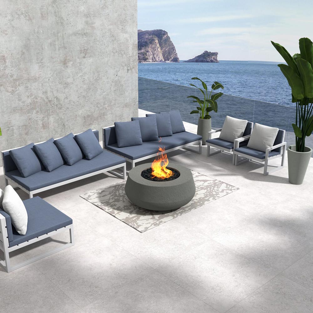Prism Hardscapes Oasis Concrete Gas Fire Bowl, 42-Inch