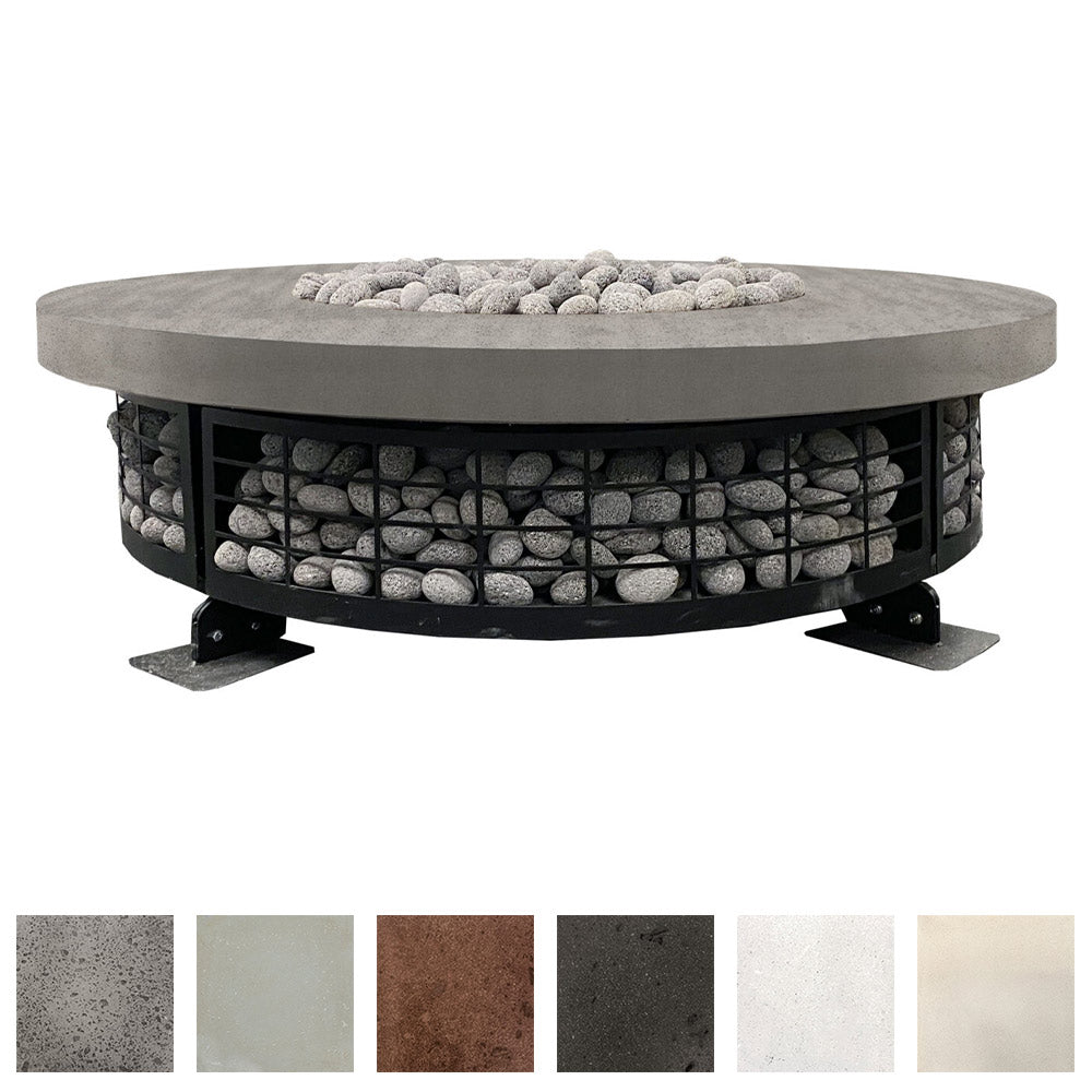 Prism Hardscapes Fuego Electronic Ignition Concrete Gas Fire Pit, 54-Inch