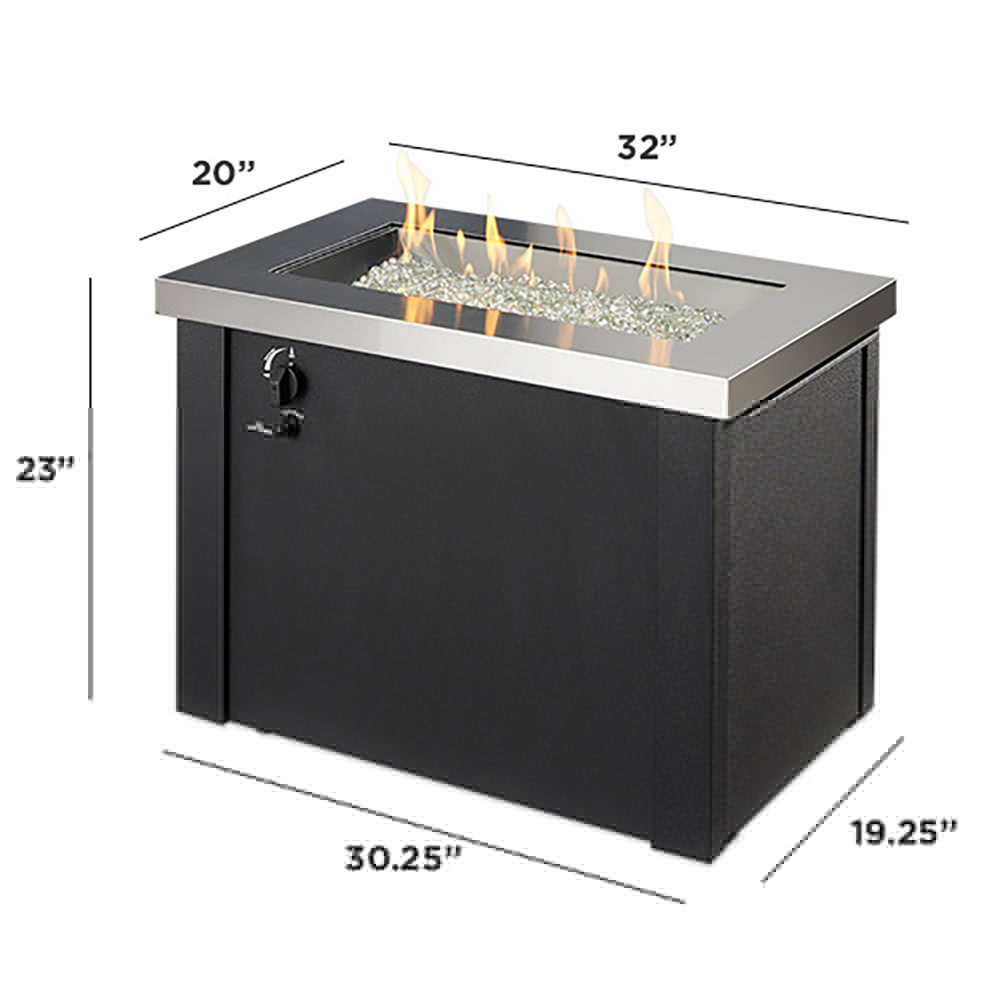 The Outdoor GreatRoom Company PROV-1224 Providence Fire Pit Table, 20x32-Inches