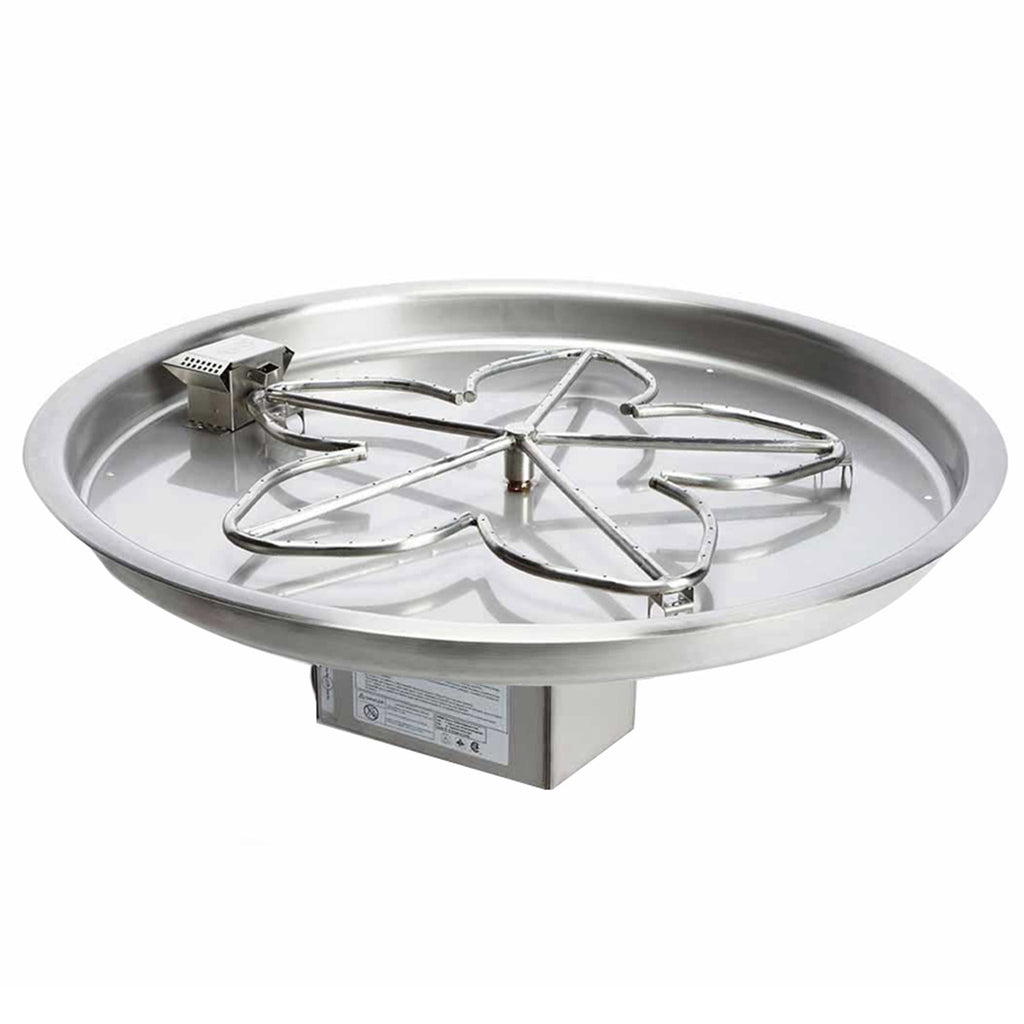 HPC Fire Penta or Round Electronic Ignition Gas Fire Pit Kit with Round Bowl Pan