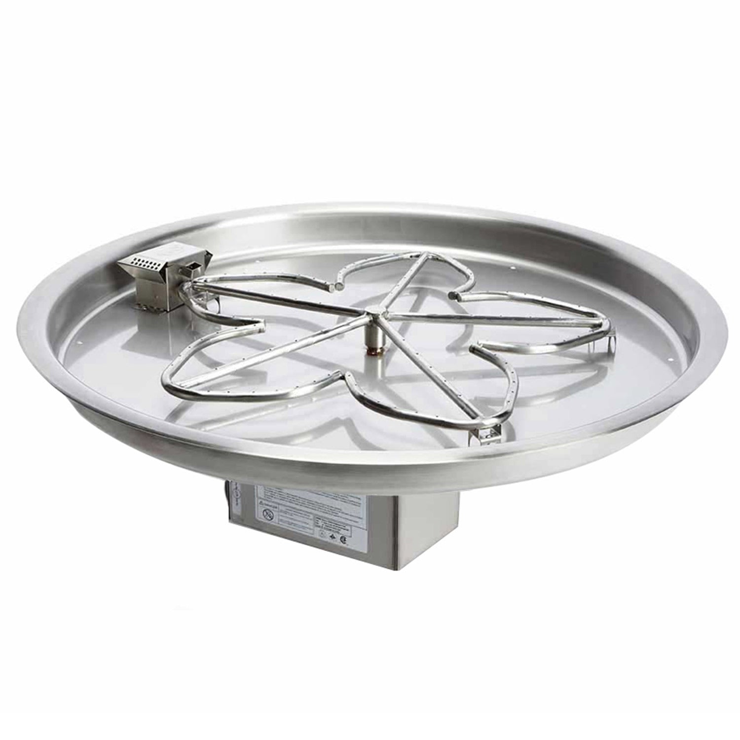 HPC Fire Penta or Round Electronic Ignition Gas Fire Pit Kit with Round Bowl Pan