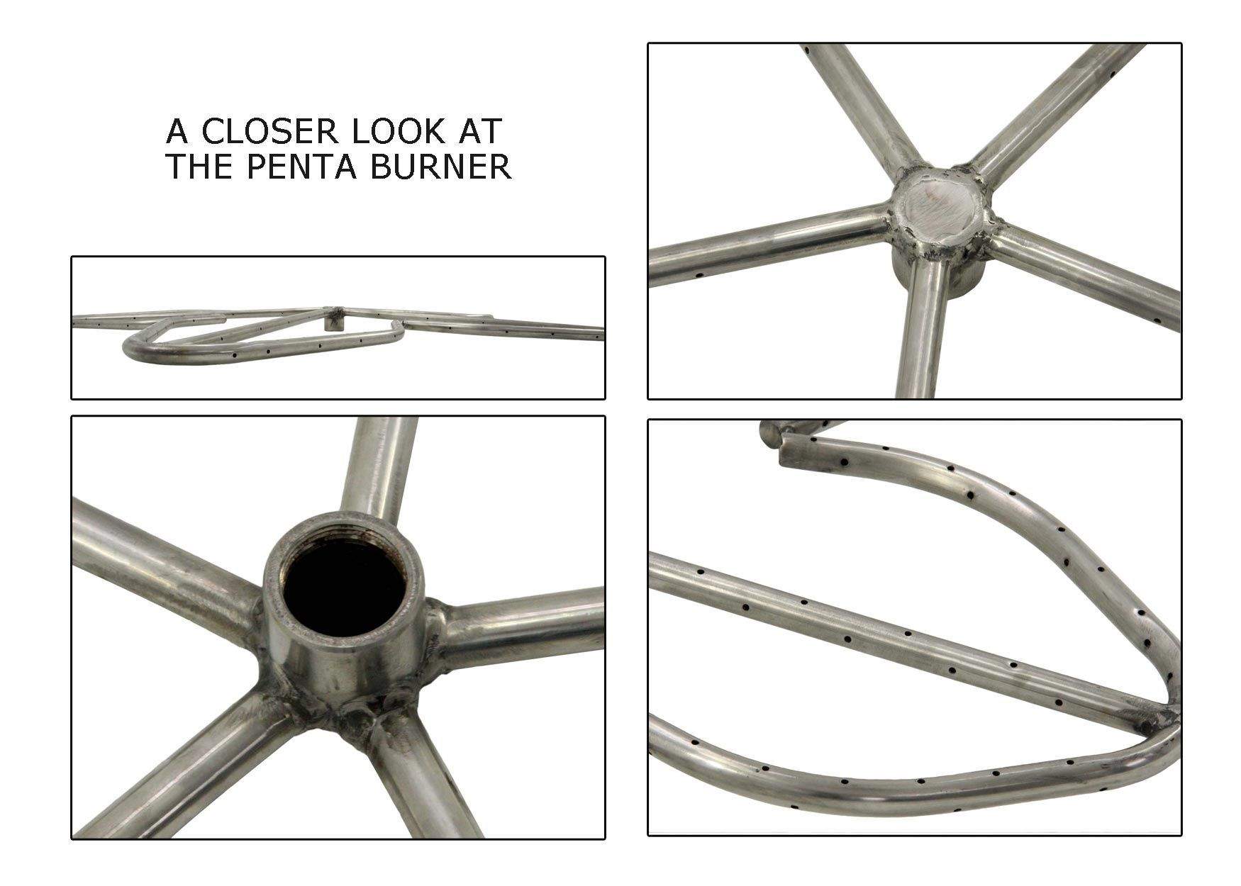 HPC Fire Penta Match Light Gas Fire Pit Kit