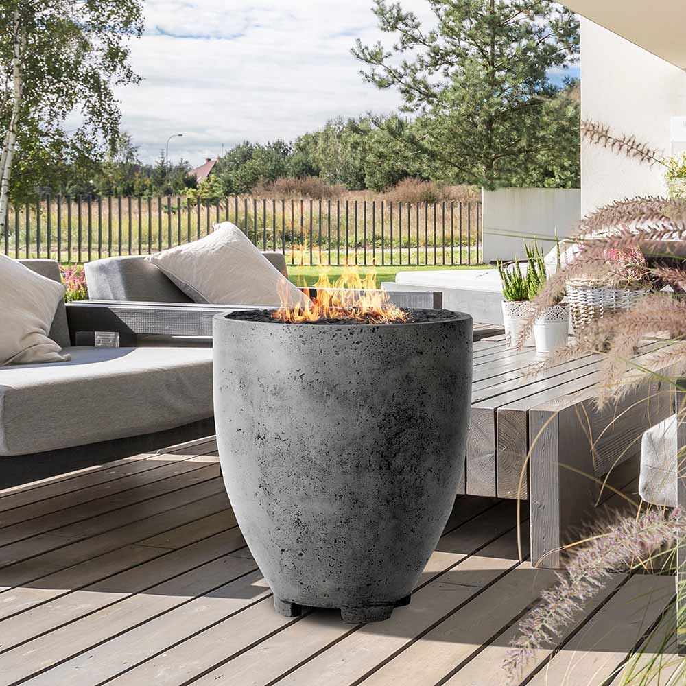 Prism Hardscapes Pentola 1 Concrete Gas Fire Pit, 24-Inch